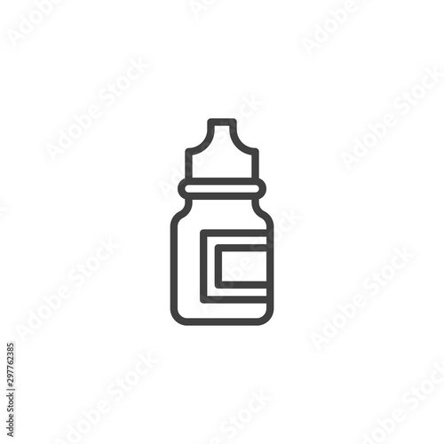 Nasal spray bottle line icon. linear style sign for mobile concept and web design. Eye drops bottle outline vector icon. Symbol, logo illustration. Vector graphics