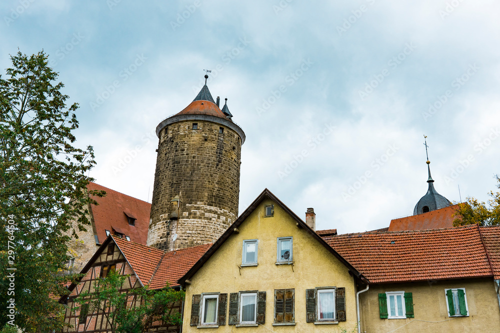 Houses and Schochen Tower in Besigheim, Germany