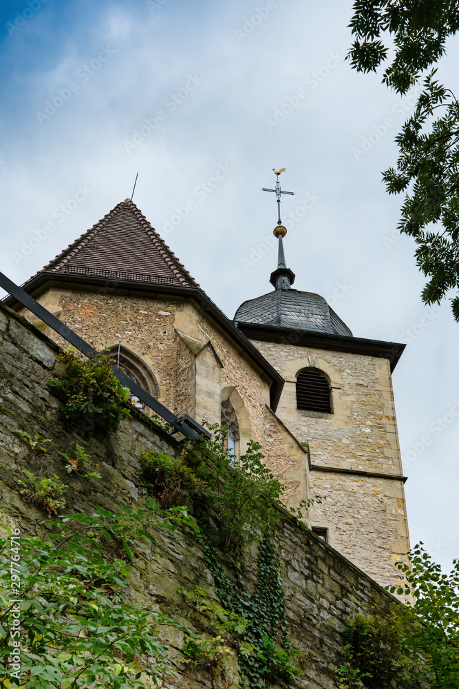 St Cyriakus Church and Schochen Tower in Besigheim, Germany