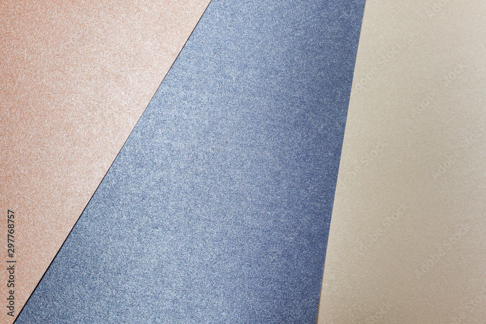 Fototapeta premium Texture paper blue, pink and silver pearl with sequins. Background image. Minimalism, flat lay, place for text.