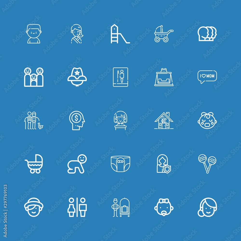 Editable 25 boy icons for web and mobile Editable 25 boy icons for web and mobile