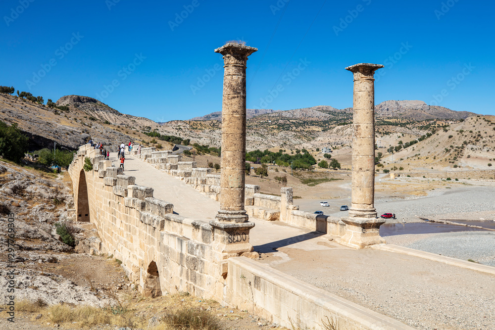 The historical Severan Bridge Adiyaman, which is located on the Cendere River and is considered one of the oldest used bridges in the world. It is located in an ancient settlement area Eskikale.