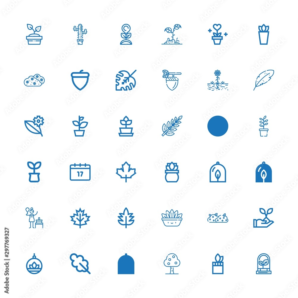 Editable 36 foliage icons for web and mobile Editable 36 foliage icons for web and mobile