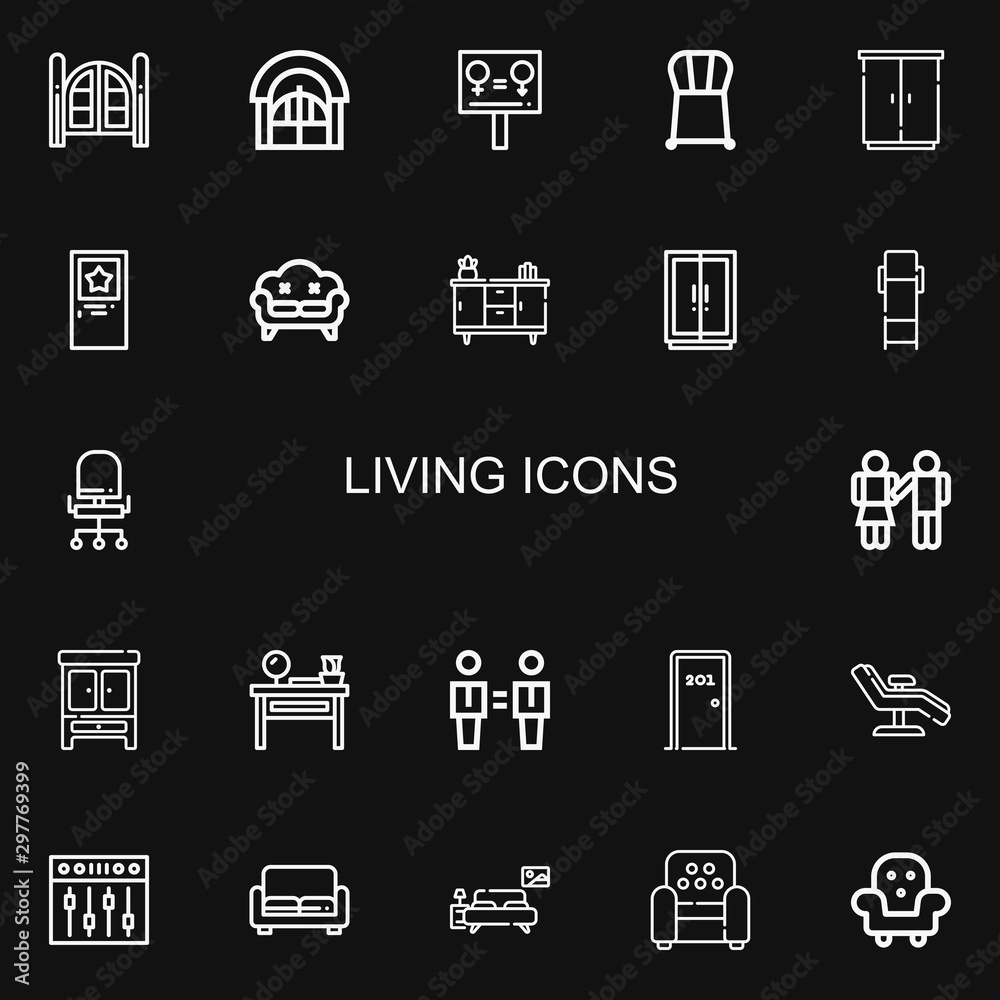 Editable 22 living icons for web and mobile