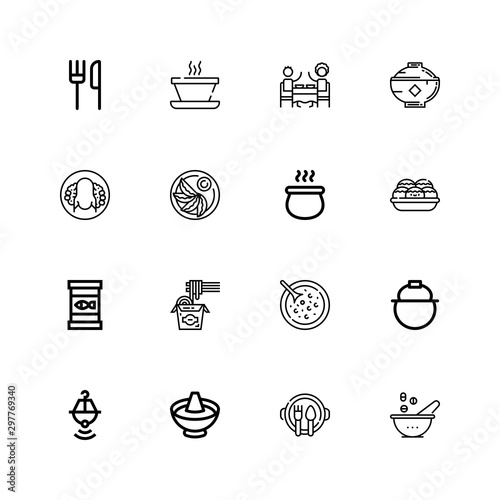 Editable 16 soup icons for web and mobile