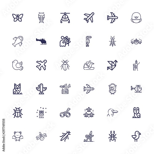 Editable 36 wing icons for web and mobile