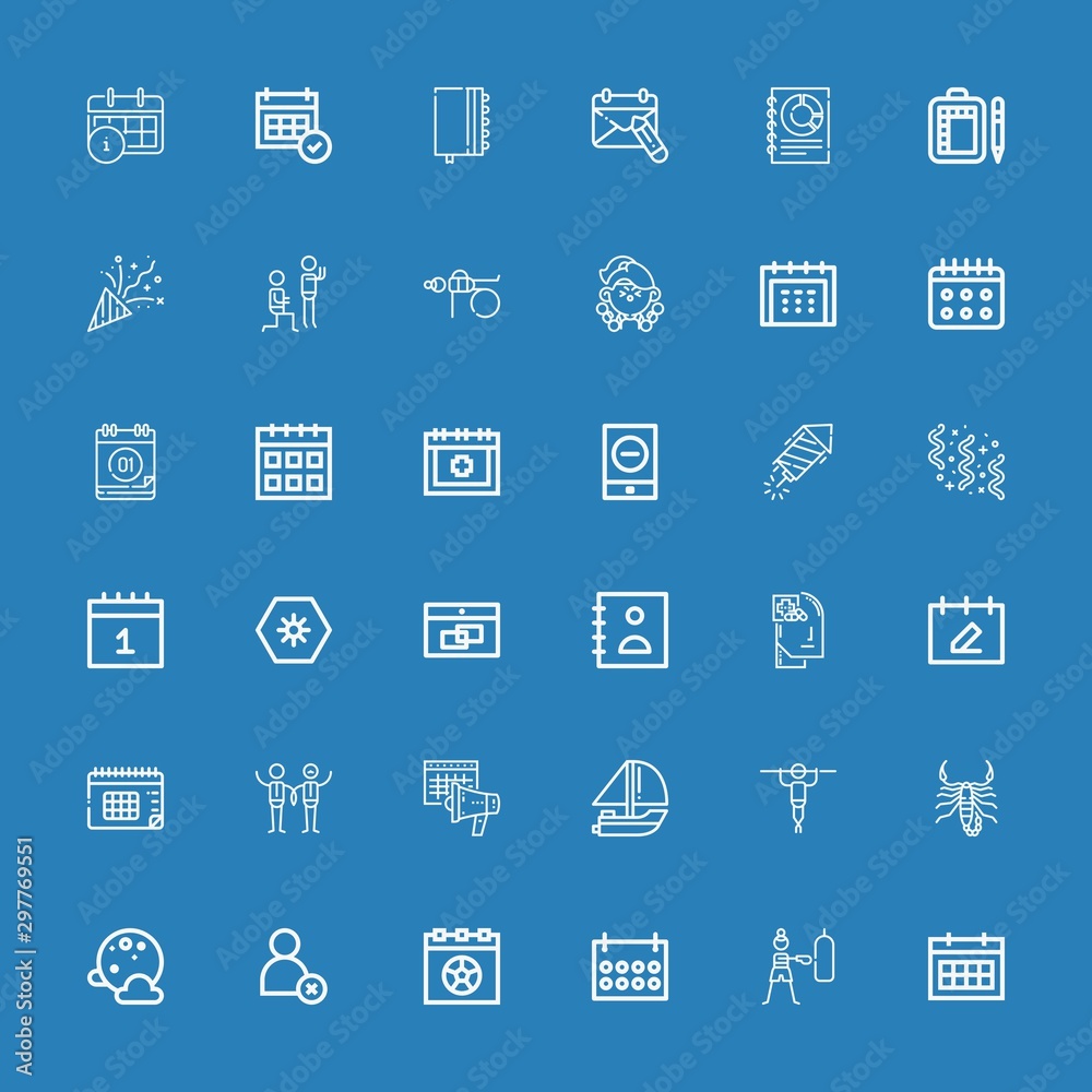 Editable 36 calendar icons for web and mobile Editable 36 calendar icons for web and mobile