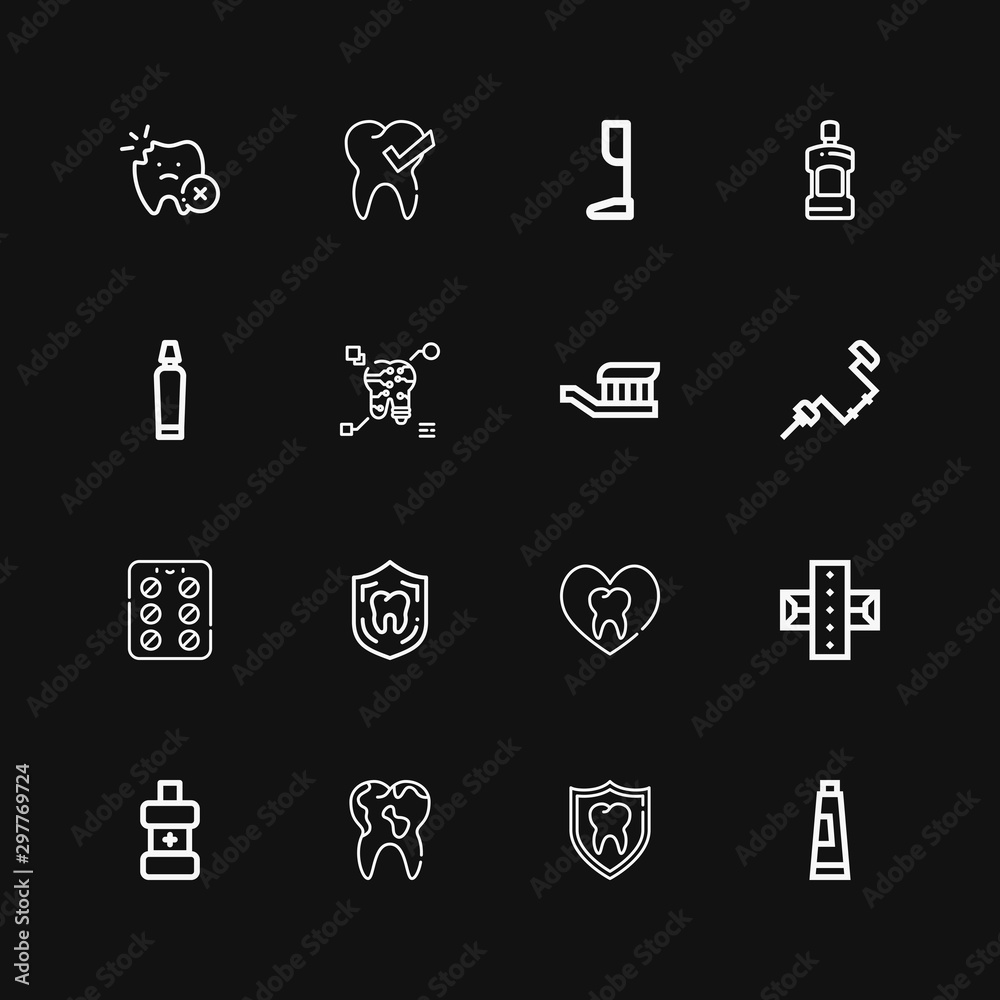 Editable 16 oral icons for web and mobile