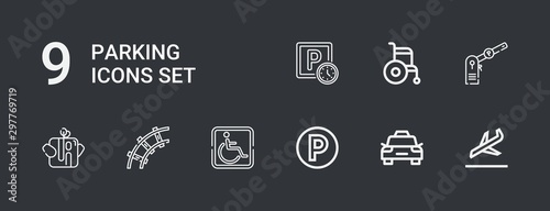 Editable 9 parking icons for web and mobile