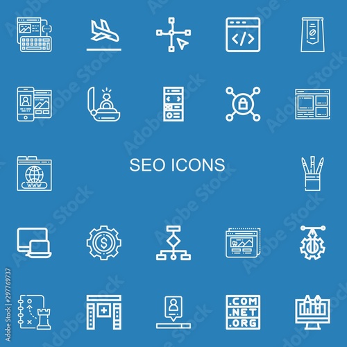 Editable 22 seo icons for web and mobile