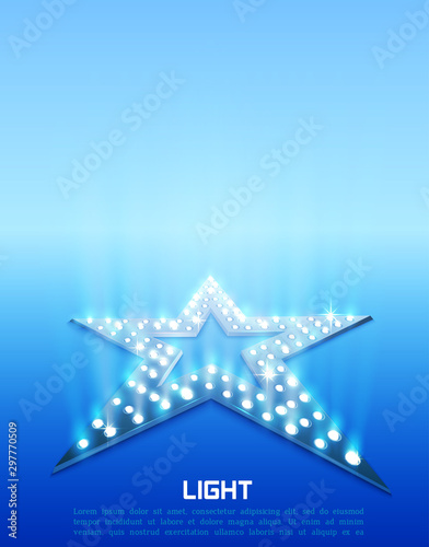 Star retro light banner.