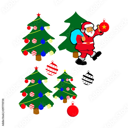 Santa, tree natal illustration icon vector