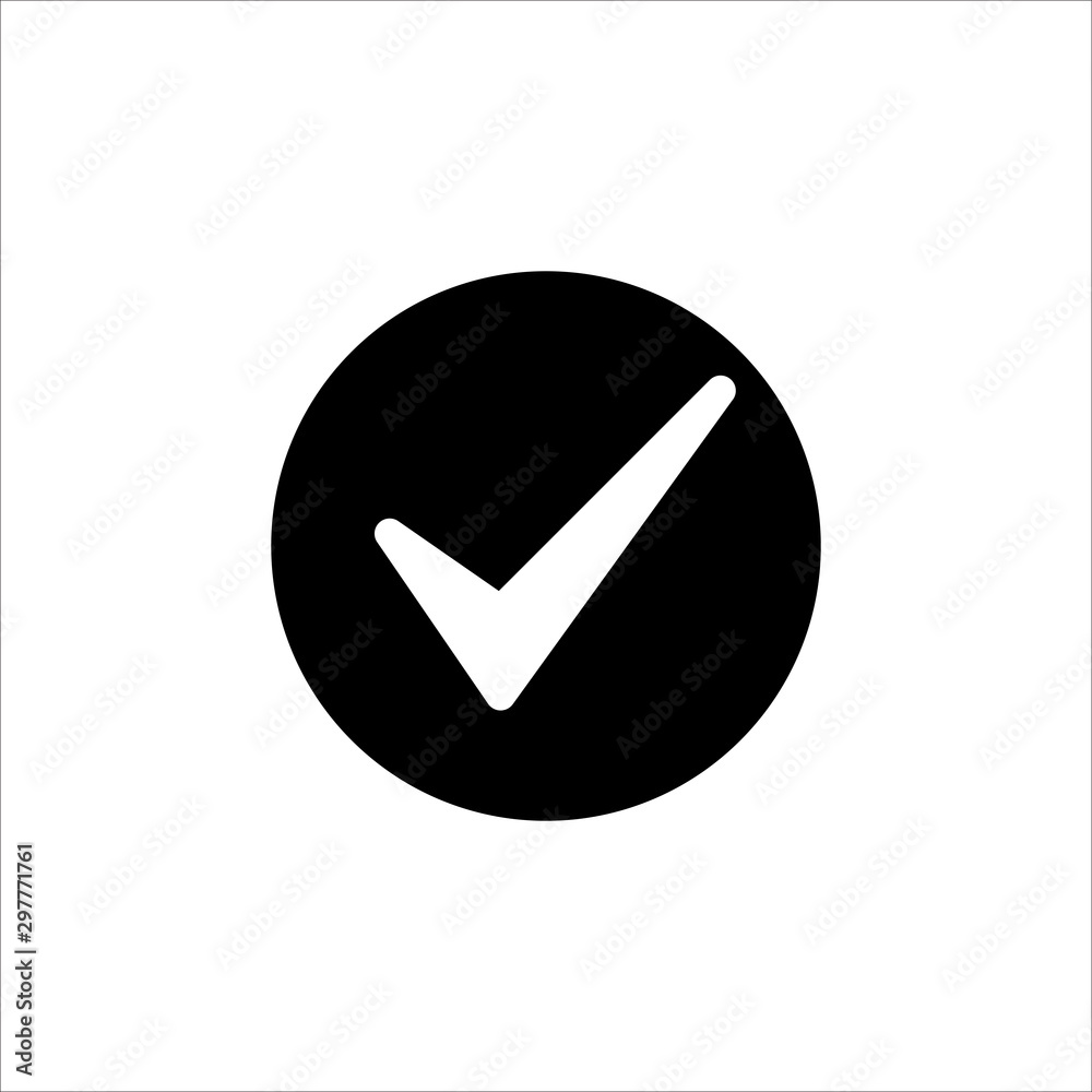 Vector check mark icon. symbol of check list, approval, or confirm with trendy flat style icon for web site design, logo, app, UI isolated on white background Vector check mark icon. symbol of check list, approval, or confirm with trendy flat style icon for web site design, logo, app, UI isolated on white background