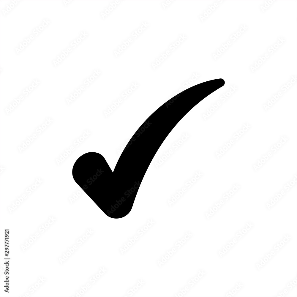 Vector check mark icon. symbol of check list, approval, or confirm with trendy flat style icon for web site design, logo, app, UI isolated on white background Vector check mark icon. symbol of check list, approval, or confirm with trendy flat style icon for web site design, logo, app, UI isolated on white background
