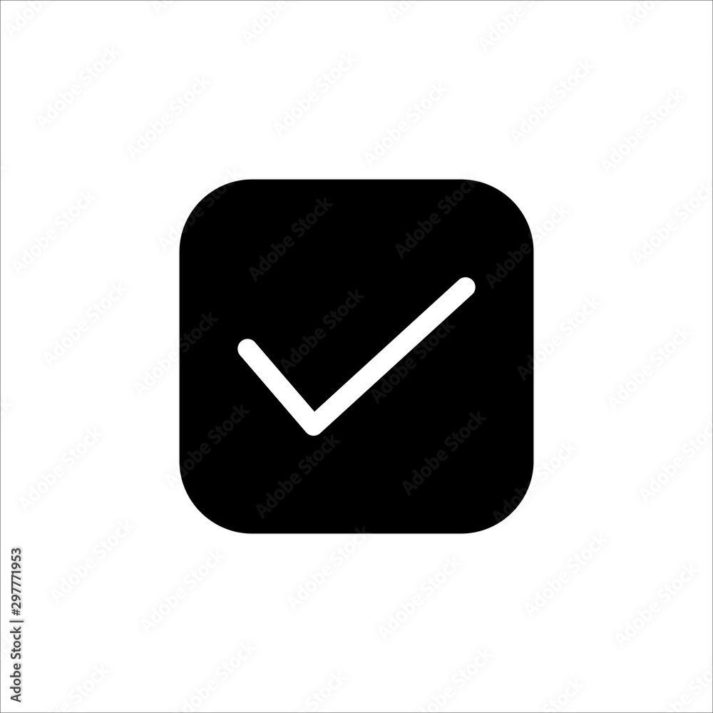 Vector check mark icon. symbol of check list, approval, or confirm with trendy flat style icon for web site design, logo, app, UI isolated on white background Vector check mark icon. symbol of check list, approval, or confirm with trendy flat style icon for web site design, logo, app, UI isolated on white background