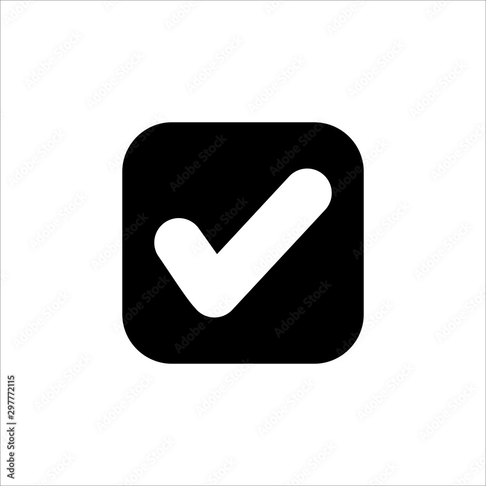 Vector check mark icon. symbol of check list, approval, or confirm with trendy flat style icon for web site design, logo, app, UI isolated on white background Vector check mark icon. symbol of check list, approval, or confirm with trendy flat style icon for web site design, logo, app, UI isolated on white background