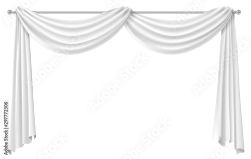 Curtain drapery for wide window white