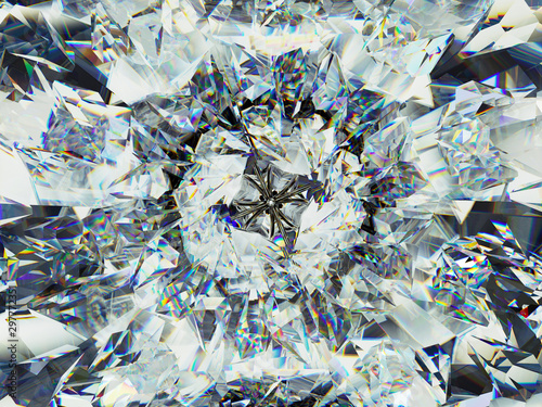 diamond structure extreme closeup and kaleidoscope