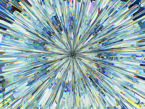 Gemstone or diamond texture closeup and kaleidoscope