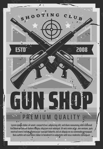 Military gun shop, shooting club, ammunition