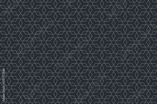 seamless geometric star pattern on navy blue design illustration vector