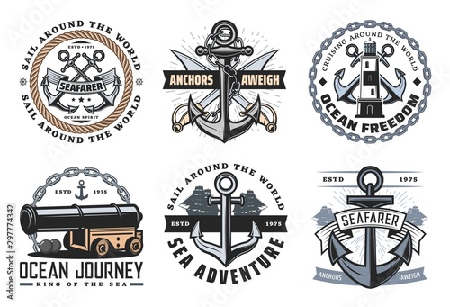 Nautical heraldic icons and symbols