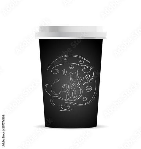 Vector coffee cup template with coffee and coffee cups for your design