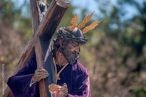 Primera salida de estación de penitencia de nuestro Padre Jesús de la Humildad de la hermandad del cerro del águila, semana santa de Sevilla photo