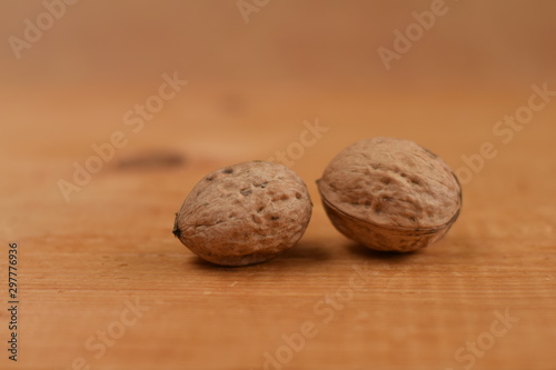 Walnuts on a wooden board