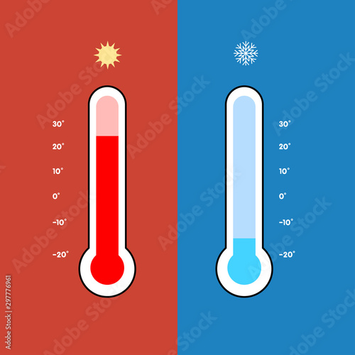 Hot and cool temperature vector