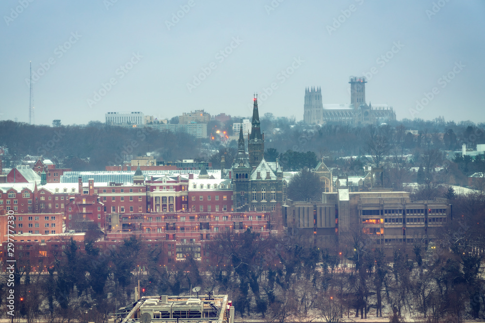 View on Georgetown university at winter morning, Washington DC, USA