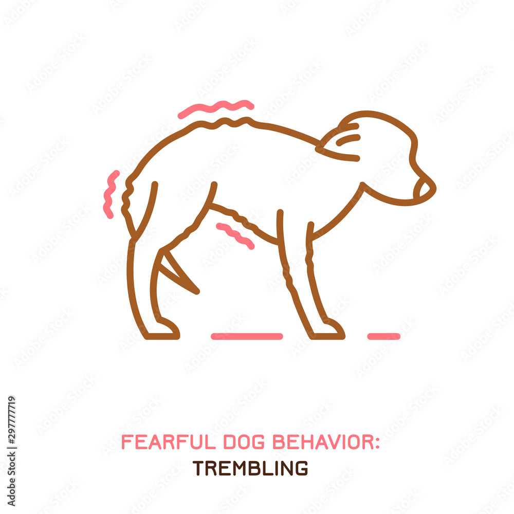 Dog fearful behavior icon Dog fearful behavior icon