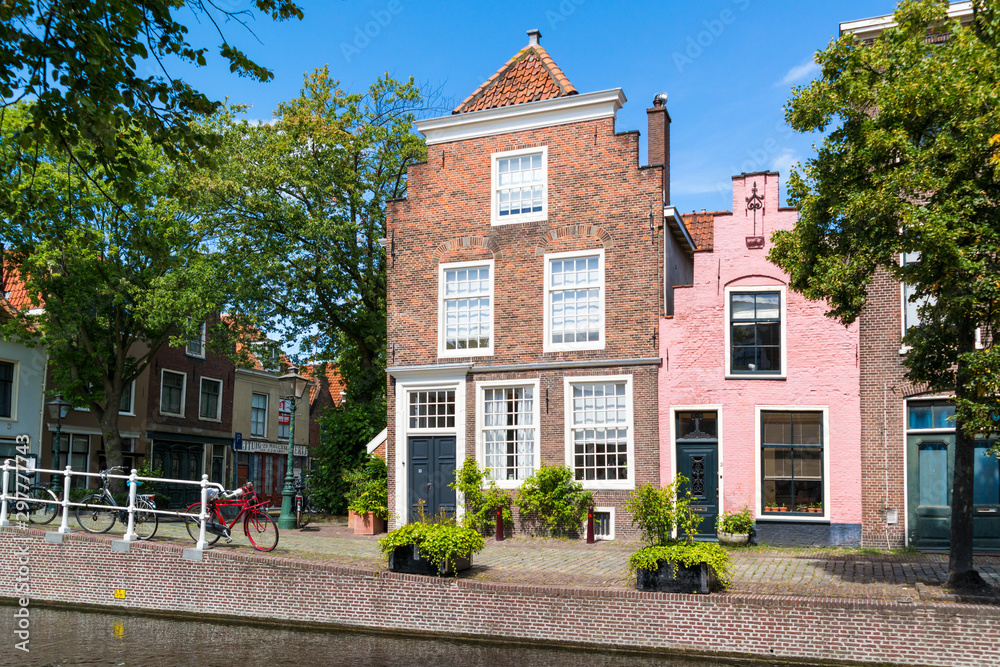 Groenhazengracht canal in Leiden, South Holland, Netherlands