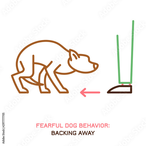 Dog fearful behavior icon
