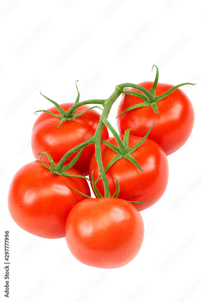 Fresh red tomato, on a white background.