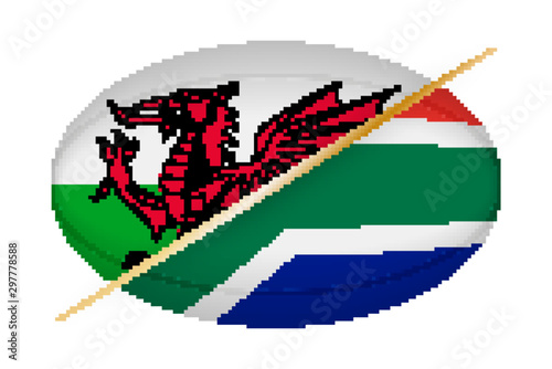 Wales versus South Africa, concept for rugby tournament.