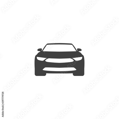 Car icon in black color on a white background