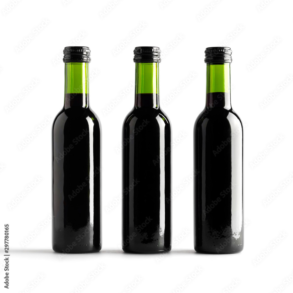 3d wine bottles isolated on white background 3d illustration