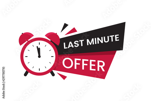 Red last minute offer logo, symbol, banner
