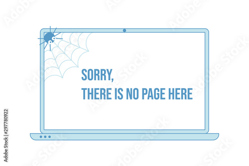 404 error page with funny spider inside laptop