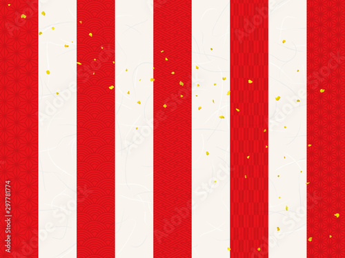 紅白の背景　文様入り（和紙テクスチャ）