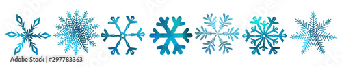 A set of colorful snowflakes. Vector illustration