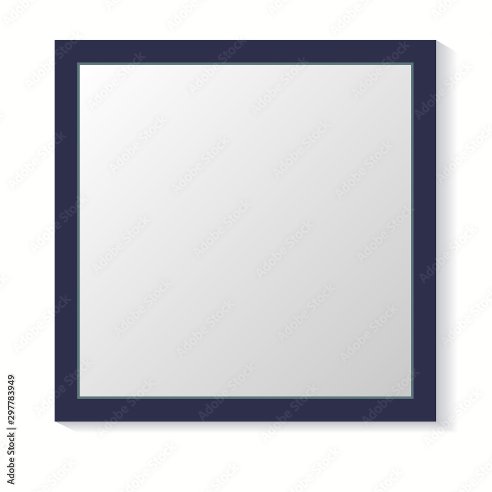 Obraz premium Black and white photo frame with shadows isolated on white background. Vector illustration - Vector