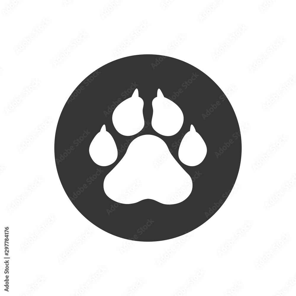 Pets icon, vector paw print - animal, pet symbol Pets icon, vector paw print - animal, pet symbol