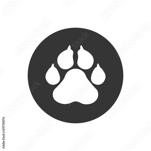 Pets icon, vector paw print - animal, pet symbol