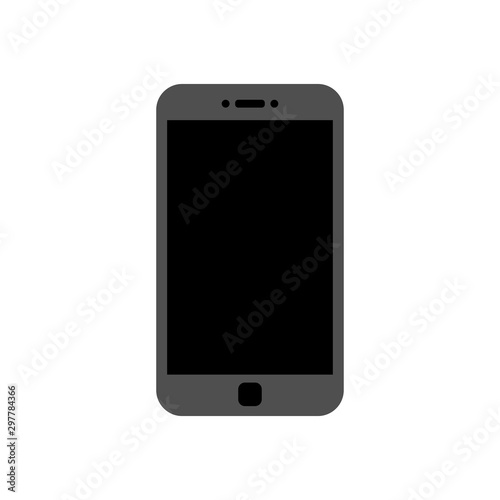 Smartphone mockup with blank screen. Grey vector frameless smart phone, cellphone isolated on white background