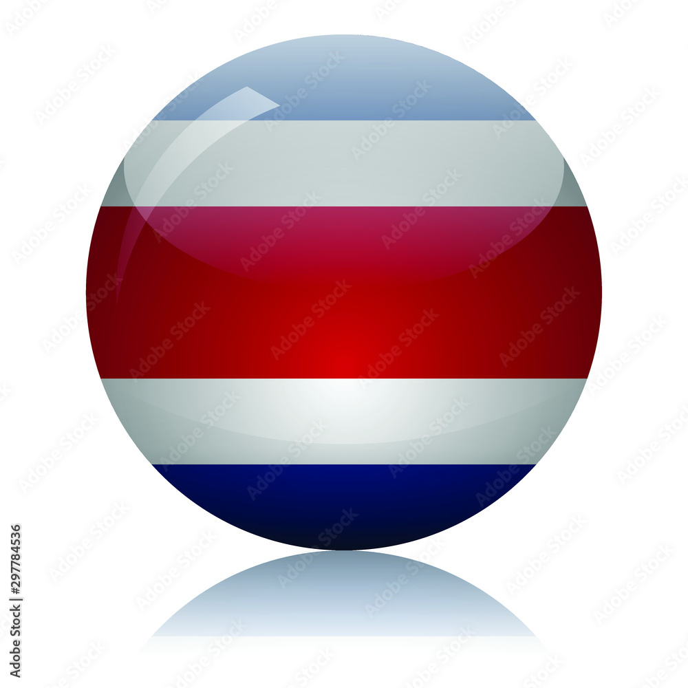 Costa Rican flag glass icon vector illustration Costa Rican flag glass icon vector illustration