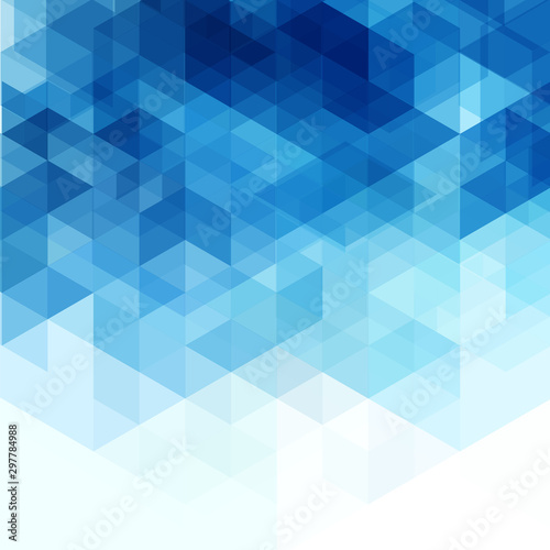  Triangular blue geometric abstract background. Brochure Template
