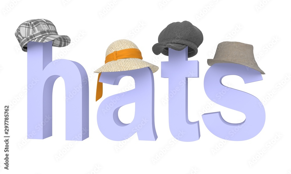 Fototapeta premium letters hats with dressed headdress