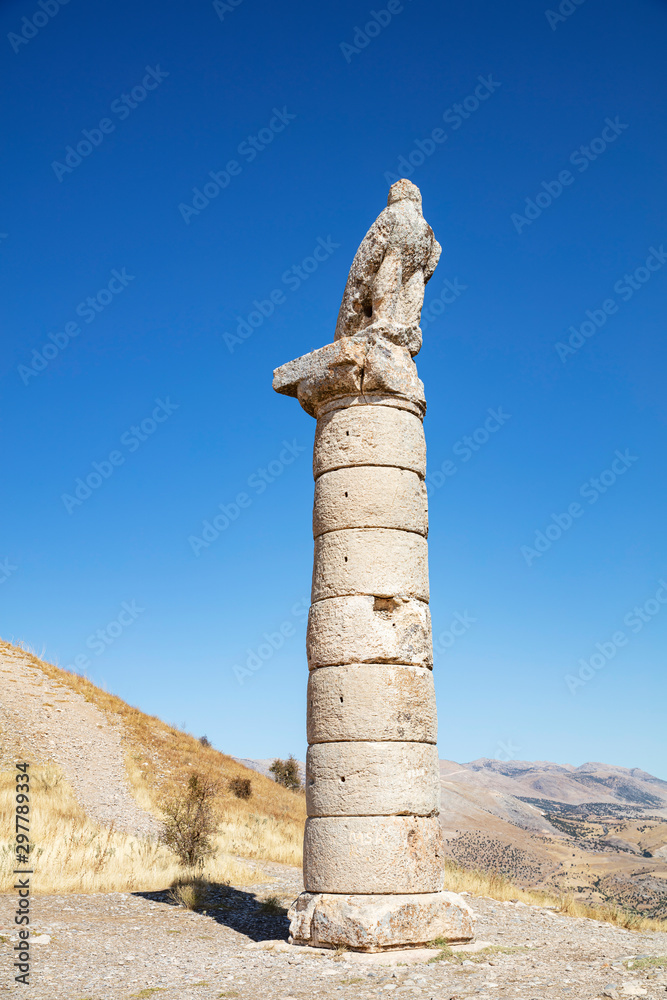 Karakus Tumulus (Monument Grave). The tumulus construction is a memorial grave of Commagene Royal Family. (I.Century B.C.)